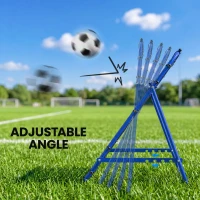 HOMCOM Adjustable Rebounder Net Kickback Target Goal for Teens Adults Training, Blue(m-4)