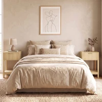 HOMCOM Set de 2 Noptiere, Măsuțe Laterale cu Sertar, Fațadă Canelată și Etajeră Deschisă, 40 x 30 x 60 cm, Stejar(m-7)