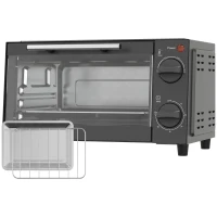 HOMCOM Mini Cuptor Electric 9L Cuptor Electric de Masă 750W cu Temperatură Reglabilă Temporizator 35x24,6x20 cm Gri(m-1)
