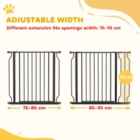 Wide Dog Safety Gate, with Door Pressure, for Doorways, Hallways, Staircases - Black(m-4)