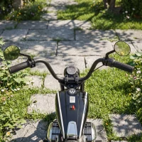 AIYAPLAY Motocicletă electrică pentru copii BMW R18 12V, baterie litiu, roți ajutătoare detașabile, far, muzică, negru(m-8)