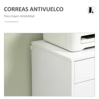 Vinsetto Cajonera de Escritorio con 7 Cajones y Ruedas Archivador Vertical para Estudio Salón 47,5x39,5x90 cm Blanco(m-7)