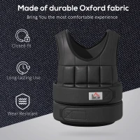 HOMCOM 10kg Weighted Vest, Adjustable Running Weight Vest with 38 Weight Bags for Men or Women Cardio Exercise, Black(m-7)