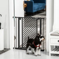 PawHut 74-80 cm Pressure Fit Safety Gate for Doorways and Staircases, Dog Gate, Pet Barrier for Hallways with Auto Close, Double Locking(m-2)