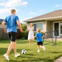 HOMCOM Rebounder für Fußball, 78 x 84 cm Prellwand mit Heringen, verstellbar in 5 Stufen, tragbar, Kickback Tor, Fußballtor für Jugendliche, Fußball Trainingszubehör für Baseball Training Weiß(m-7)