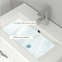 kleankin Dulap Suspendat pentru Baie cu Lavoar, Dulap cu 2 Uși și Balamale cu Amortizare, 61x40x50cm, Alb Lucios(m-7)