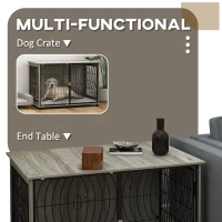 Dog Crate Furniture End Table w/ Plush Washable Cushion, Lockable Door, for Extra Large Dogs(m-5)