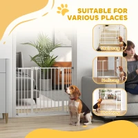 PawHut Metal 74-100cm Wide Adjustable Dog Gate Black(m-8)