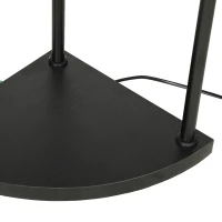 HOMCOM Boho vloerlamp 3-lichts met 3 planken, lampenkap van papieren touw, zwart(m-10)