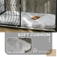 Dog Crate Furniture End Table w/ Plush Washable Cushion, Lockable Door, for Extra Large Dogs(m-6)