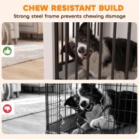 PawHut 80 cm Dog Crate Furniture with Sliding Barn Door for Medium Dogs, White(m-6)
