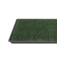 PawHut Dog Toilet Tray, Dog Grass Pee Pad with Artificial Grass Mat, Drainage System for Puppy Training 88x56.5cm(m-10)