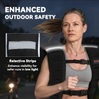 SPORTNOW Weighted Vest, 5 kg Weight Vest with Adjustable Straps, Reflective Strips, Black(m-6)