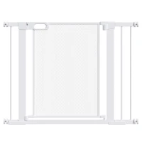 PawHut Pet Safety Gate, for Doorways, Staircases, Hallways, with Extensions Kit, 75-103cm - White(m-1)