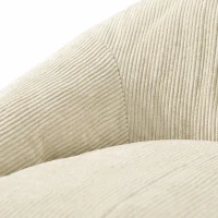 HOMCOM Banco Pufe para Adultos em Veludo Cotelê Recheado em Espuma Forma Envolvente Sem Montagem 114x121x60 cm Creme(m-6)