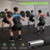 SPORTNOW 15 kg 3-in-1 Adjustable Dumbbell & Barbell Set with EZ Bar, Connecting Rod and Non-Slip Grip for Home Gym, Green(m-6)