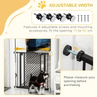 PawHut 74-80 cm Pressure Fit Safety Gate for Doorways and Staircases, Dog Gate, Pet Barrier for Hallways with Auto Close, Double Locking(m-6)