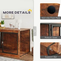 PawHut Dog Crate Furniture with Openable Top, Two Doors, for Extra Large Dogs, Rustic Brown(m-7)