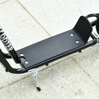 HOMCOM Teen Kick Scooter with Adjustable Handlebar, Inflatable Wheels, Two Brakes, Black(m-8)
