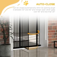 PawHut Pressure Fit Dog Stair Gate No Drilling Safety Gate Auto Close for Doorways, Hallways, 74-94cm Adjustable, 94cm Tall, Black(m-5)