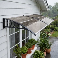 Outsunny Front Door Canopy, Outdoor Awning, Rain Shelter, 200 x 96cm, Brown(m-10)