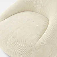 HOMCOM Banco Pufe para Adultos em Veludo Cotelê Recheado em Espuma Forma Envolvente Sem Montagem 114x121x60 cm Creme(m-8)