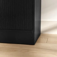 HOMCOM Coluna de Banheiro 6 Níveis, Móvel de Armazenamento Estreito, 2 Portas e 4 Prateleiras Ajustáveis, 40x35x180cm, Preto(m-8)