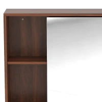 HOMCOM Bathroom Mirror Cabinet, Wall-Mounted Bathroom Cabinet with Mirror Door, Adjustable Shelves, Walnut Brown(m-13)