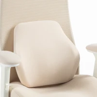 HOMCOM Chaise Bureau Ergonomique, Fauteuil Bureau en Maille, Soutien Lombaire à Mémoire de Forme, Accoudoirs Réglables, Beige(m-13)