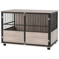 100cm Furniture Style Dog Crate Dog Cage End Table Indoor with 3 Doors Soft Washable Cushion, for Large Sized Dogs(m-11)