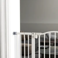 PawHut Cancelletto per Cani Estensibile con 4 Viti Regolabili, in Metallo e Plastica, 74-100x78 cm, Bianco(m-9)