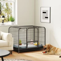 PawHut Heavy Duty Dog Crate,116 x 77 x 88 cm, Large Dog Cage for Small to Large Breeds(m-2)