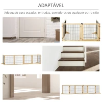 PawHut Barreira de Segurança para Cães de Madeira Dobrável para Cães Pequenos e Médios com 6 Painéis 432x36x70 cm Madeira(m-5)