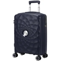 HOMCOM Troler de Cabină 18\" Ușor și Rigid cu Port USB Încuietoare TSA și 4 Roți Duble Pivotante Albastru(m-1)