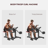 SPORTNOW Adjustable Preacher Curl Bench, Multi-Functional Weight Bench with Handlebar and Elbow Cushion for Home and Outdoor Gym(m-4)