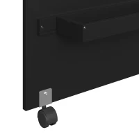 HOMCOM Mesa de costura plegable mueble de costura con tablero abatible, compartimentos de almacenamiento, estantería abierta y ruedas, negro(m-8)