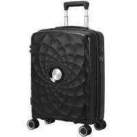 HOMCOM Troler de cabină 45,7 cm ușor și rigid cu port USB încuietoare TSA și 4 roți duble rotative Negru(m-1)