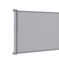 PawHut Retractable Dog Gate, Extends to 300 cm Wide & 104 cm Tall, Mesh Pet Gate Single Hand Operation, for Stairs Doorways(m-10)
