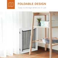 PawHut Foldable Pet Gate, with Three Panels & Two Support Feet - White(m-5)