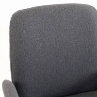 HOMCOM Swivel Accent Chair, Upholstered Linen-Look Armchair with Curved Backrest, Wrapped Armrests for Living Room, Grey(m-11)