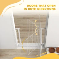 PawHut Extra Wide Dog Gate, with Door Pressure, for Doorways, Hallways, Staircases - White(m-8)