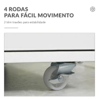 Vinsetto Gaveteiro de Escritório com 7 Gavetas e Rodas, Arquivo Vertical, 47,5x39,5x90 cm, Branco(m-6)