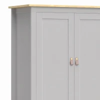 HOMCOM Tall Pantry Cupboard with Motion Sensor LED Light - Grey(m-10)