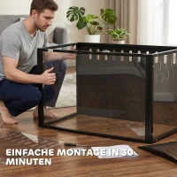 PawHut Duża klatka dla chomika 105 x 51 x 53 cm Stal Akryl z otwieranym wypukłym pokryciem Głęboka wanna denna(m-9)
