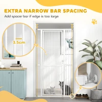 PawHut 180cm Extra Tall Pet Gate with 3.5 cm Narrow Gap, Pressure Mounted No Drilling Cat Gate for Doorways, 77-104cm Width(m-5)