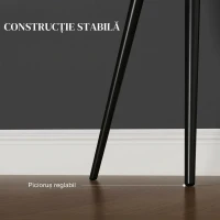 HOMCOM Set 2 Scaune Moderne pentru Sufragerie cu Brațe, Șezut Tapițat și Picioare din Oțel, 54x57x80 cm, Negru(m-6)