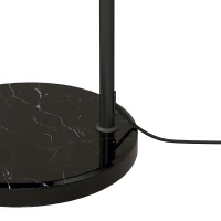 HOMCOM Booglamp, vloerlamp, hoogte verstelbaar, voetschakelaar, voet in marmerlook, 170-180 cm, zwart(m-11)