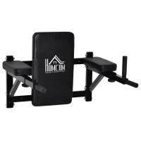 HOMCOM Wall Mounted Dip Station Knee Leg Raise Chin Up Pull Up Rack Home Gym Fitness Exercise Workout Bars New(m-1)