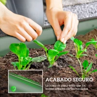Outsunny Jardinera Exterior Grande de Acero Galvanizado con Base Abierta Bordes de Seguridad Fácil Montaje 150x62x30 cm Verde(m-6)