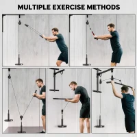 SPORTNOW Weight Pulley System, Cable Pulley System for Home Gym, Cable Machine LAT Pull Down Attachment for Biceps Curl, Tricep, Arm Workouts(m-4)